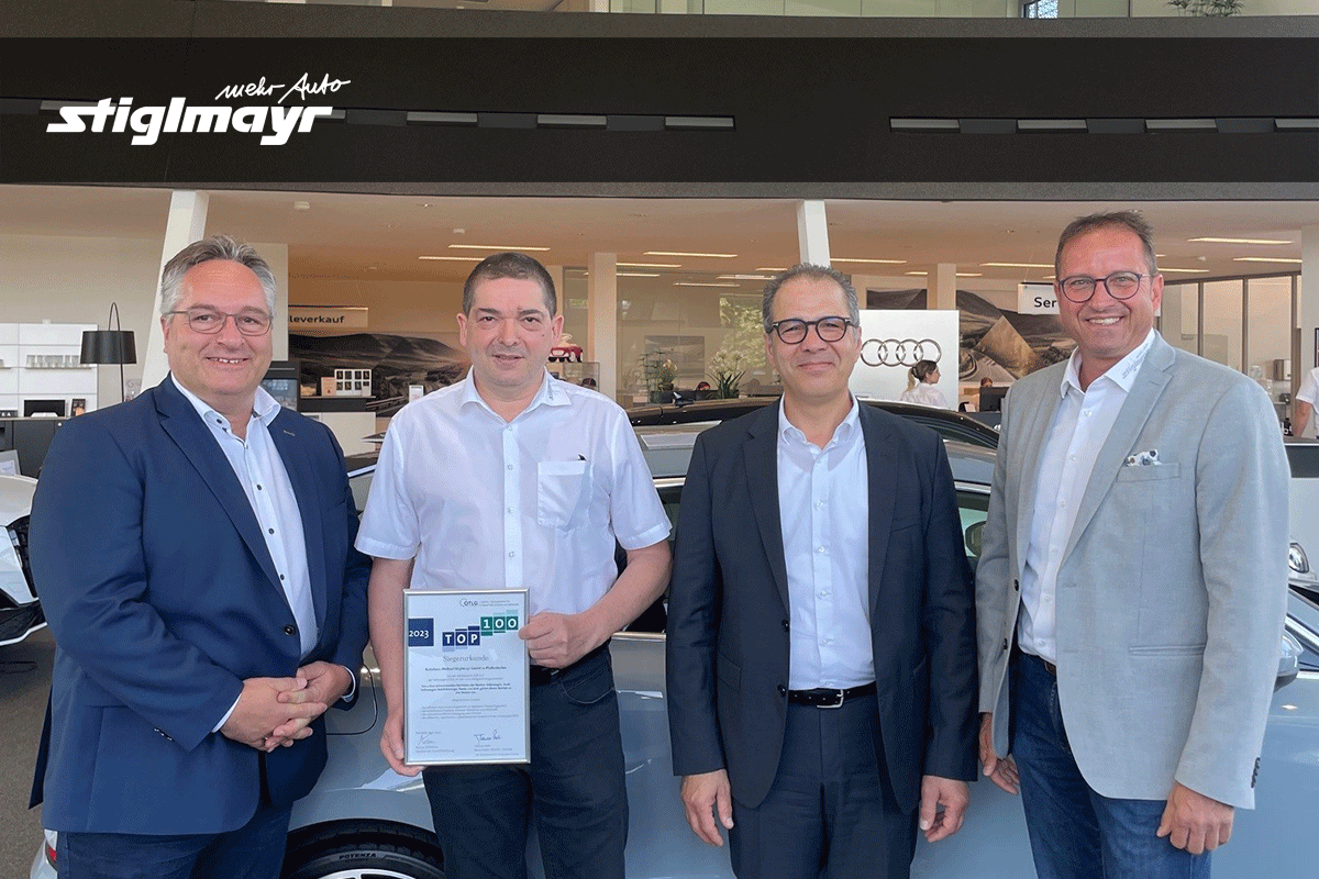 Siegerurkunde für den Audi Betrieb